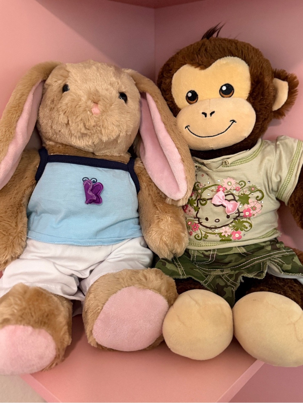 Build-A-Bear bundle w/ 2015 monkey and 2020 Pawlette bunny